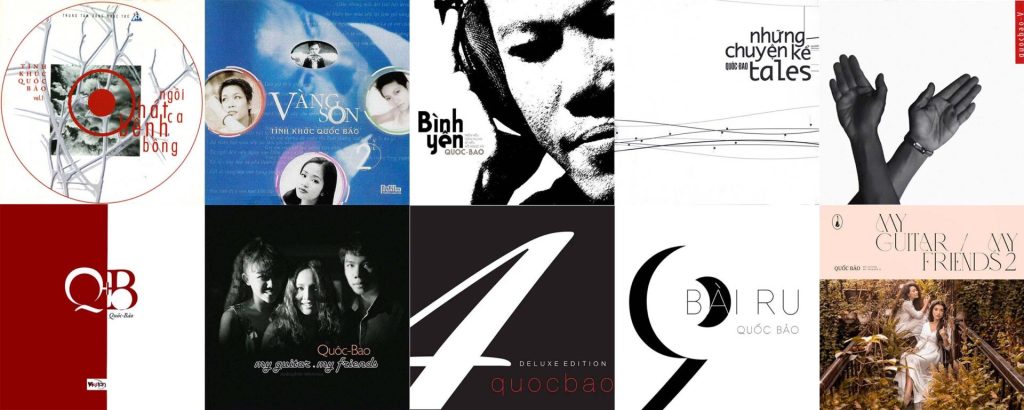 10 trong số nhiều album nhạc sĩ Quốc Bảo từng thực hiện suốt 30 năm.