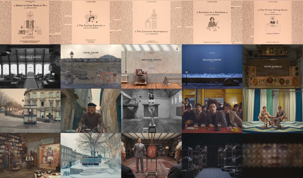 Năm câu chuyện trong phim The French Dispatch của Wes Anderson.